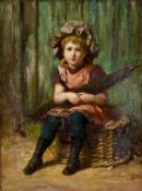 HERBERT JOHNSON oil on canvas - entitled verso 'Waiting'