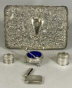 SILVER COLLECTABLES, including Victorian rectangular silver dressing table tray, ornately embossed