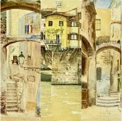 UNKNOWN 20TH CENTURY pair of continental watercolours - street scenes