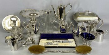 ASSORTED PLATED ITEMS, including four-piece EPNS tea service, four-piece EPNS coffee service