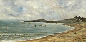 D. HEPBURN oil on canvas - entitled verso 'Harbour, Port Eynon'