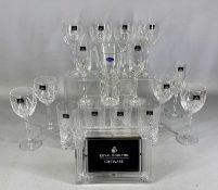 ROYAL DOULTON GLASSWARE, part suite of cut-glass drinking glasses, vase, 20.5cms (h), and picture