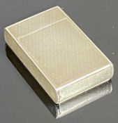 ASPREY LONDON ART DECO RECTANGULAR SILVER POCKET LIGHTER with engine turned decoration, 6 x 4.5cms