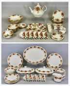 ROYAL ALBERT 'OLD COUNTRY ROSES' TEA SERVICE, including teapot and three-tier cake stand