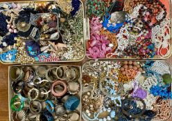 LARGE QUANTITY OF COSTUME JEWELLERY, including bangles, beads, necklaces, etc.