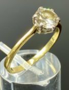 18CT GOLD SOLITAIRE DIAMOND RING, approx. 0.75ct, size Q, 3.1gms
