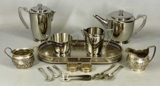 METALWARE GROUP including Georgian silver milk jug and two-handled sugar basin