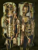 GEORGE CAMPBELL RHA (Irish, 1917-1979) pastel - entitled verso 'Warriors'