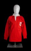 JPR WILLIAMS | WALES UNDER 25 | 1970 Red jersey with white collar, Umbro International Sportswear