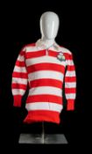 NOBUYUKI UEYAMA | JAPAN | 1975 Red and white hooped jersey, match worn by Ueyama (b.1939)