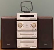 COMPACT TECHNICS HI-FI STACKING SYSTEM, with two speakers, E/T