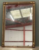 PLAS TEG HOUSE CONTENTS: LARGE VINTAGE WOODEN & GILT FRAMED MIRROR, 216 x 154cms