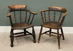 TWO VINTAGE SMOKER'S BOW ELBOW CHAIRS