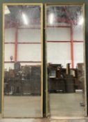 PLAS TEG HOUSE CONTENTS: NEAR PAIR OF LARGE VINTAGE GILT FRAMED MIRRORS, 263 (h) x 93 (w) x 4cms (d)