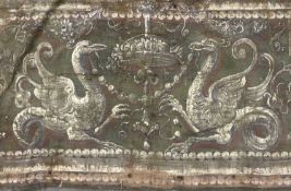 PLAS TEG HOUSE CONTENTS: ITALIANATE LARGE PAINTED CANVAS TENT CANOPY, probably 18th century