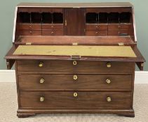 SUBSTANTIAL GEORGIAN MAHOGANY BUREAU, with drop-down front and fitted interior