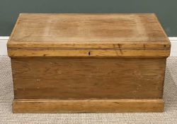 VINTAGE PINE BLANKET BOX, with interior candle box, iron handles, 50 (h) x 100 (w) x 56cms (d)