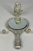SILVER COLLECTABLES, including silver backed hand mirror with embossed decoration