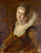 AFTER JEAN-HONORÉ FRAGONARD oil on canvas - l'Étude, with stencilled numbers verso, unsigned