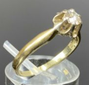 14CT YELLOW GOLD SOLITAIRE DIAMOND RING, 0.25ct, size N