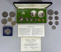 CASED 1976 FRANKLIN MINT COINAGE OF GUYANA, eight-coin proof set with certificate, and various other