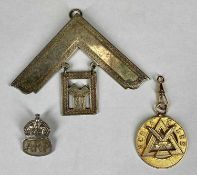 GROUP OF COLLECTABLES, including silver A.R.P badge and two Masonic items