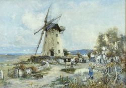 JOSEPH HUGHES CLAYTON (1870-1930) watercolour - entitled on mount 'An Autumn Morning, Cemaes Mill