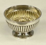 EDWARD VII CIRCULAR FOOTED BOWL, gadrooned decoration, Mappin & Webb, Sheffield 1904