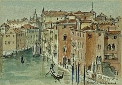 HERMIONE HAMMOND (English, 1910-2005) watercolour - Venetian scene, signed lower right