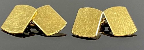 PAIR OF 9CT GOLD PLAIN RECTANGULAR CUFFLINKS, 9.1g