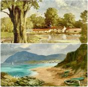 D. M. FRENCH (British, 20th century) two oils on board - 'Unsettled Weather on the Banffshire Coast'