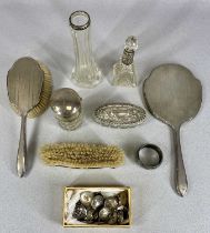 DRESSING ACCESSORIES & OTHER COLLECTABLES, including cylindrical cut-glass scent bottle