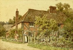 THOMAS NICHOLSON TYNDALE (British, 1860-1930) watercolour - entitled verso 'Angmering, Sussex'