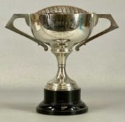 GEORGE V SILVER TWO-HANDLED PRESENTATION ROSE BOWL, inscription dated April 23rd, 1914, Wilmot