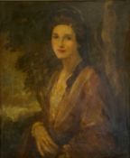 FOLLOWER OF HENRY RAEBURN large early 19th century oil on canvas - portrait of a lady, inscribed