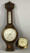 TWO BAROMETERS, oak cased Wilson Forecast Barometer, 87cms (h), and FCC Precision brass cased