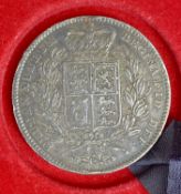 QUEEN VICTORIA 1845 SILVER CROWN, young head facing left