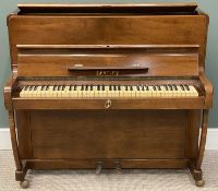 VINTAGE COMPACT MAHOGANY/WALNUT CASED 'BENTLEY' UPRIGHT PIANO, overstrung, Resonoura soundboard, 110