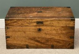 HARDWOOD SAILOR'S CHEST having metal banding and handles, 46 (h) x 93 (w) x 48cms (d) Provenance: