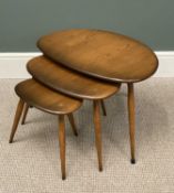 ERCOL PEBBLE TABLES, a nest of three, 41 (h) x 65 (w) x 45cms (d) the largest Provenance: private
