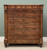 FINE VICTORIAN MAHOGANY CHEST OF FIVE DRAWERS, 141 (h) x 128 (w) x 56cms (d) Provenance: deceased