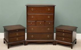 STAG MINSTREL BEDROOM FURNITURE comprising tall multi-drawer chest, 112 (h) x 82(w) x 46cms (d)