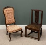 OFFERED WITH LOT 44 - EDWARDIAN UPHOLSTERED NURSING CHAIR and a carved farmhouse chair Provenance: