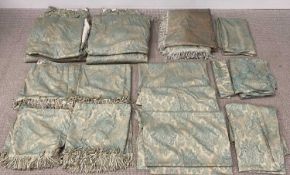 PLAS TEG HOUSE CONTENTS: CURTAINS/DRAPES ETC, various sizes, all the same classical pattern