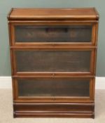 GLOBE WERNICKE SECTIONAL STACKING BOOKCASE of three sections on a base, 115 (h) x 87 (w) x 28cms (d)