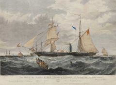 ANTIQUE ENGRAVING 'HER MAJESTY'S STEAM FRIGATE CYCLOPS' in heavy seas, 50 x 69cms Provenance: