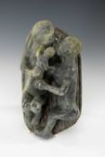 K. HARRY MAHUNGANA (20th Century), steatite - Family Group, signed, 23cms (w) Provenance: