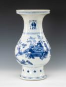 CHINESE BLUE & WHITE 'STAR GODS' (SANXING) & 'LANTERN FESTIVAL' (YUANXIAO) VASE, 18th/19th C.,