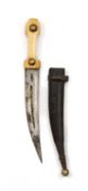 COSSACK KINDJAL DAGGER, Southern Russia/ Caucasus, with bone and horn hilt, fullered blade with
