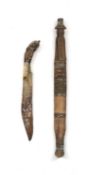 TWO KNIVES, comprising Piha Kaetta knife, Celon/Sri Lanka, with horn hilt; and a Shona batakwa